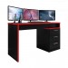 Mesa Gamer Móveis Leão DRX-5000 3 Gavetas Preto TX/Vermelho TX 17592-182