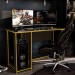 Mesa Gamer Politorno Móveis Singapura Preto/Amarelo Fosco