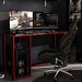 Mesa Gamer Politorno Móveis Singapura Preto/Vermelho Fosco