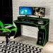 Mesa Gamer Politorno Móveis Fremont Preto/Verde Fosco