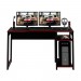 Mesa Gamer Tecno Mobili 136cm 1 Prateleira Espaço Para 2 Monitores Preto/Vermelho ME4152