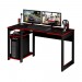 Mesa Gamer Tecno Mobili 136cm 1 Prateleira Espaço Para 2 Monitores Preto/Vermelho ME4152
