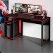 Mesa Gamer Tecno Mobili 136cm 1 Prateleira Espaço Para 2 Monitores Preto/Vermelho ME4152