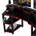 Mesa Gamer Tecno Mobili 186,6cm 3 Prateleiras Espaço Elevado Para 2 Monitores Preto/Vermelho ME4167 