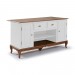 Mesa Ilha Cozinha Linz 2 Portas 2 Gavetas Hannover Laca Branco/Imbuia Glazer 60710 (011B/024B) 