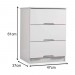 Mesa Lateral Móveis Europa Londres 3 Gavetas Branco Acetinado 14246.163 