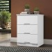 Mesa Lateral Móveis Europa Londres 3 Gavetas Branco Acetinado 14246.163 