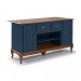 Mesa Ilha Cozinha Linz 2 Portas 2 Gavetas Hannover Laca Azul Petróleo/Imbuia Glazer 60710 (061C/024B) 
