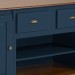 Mesa Ilha Cozinha Linz 2 Portas 2 Gavetas Hannover Laca Azul Petróleo/Imbuia Glazer 60710 (061C/024B) 
