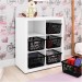 Nicho Organizador Multifuncional Tecno Mobili 71,8cm 6 Prateleiras 6 Cestos Branco/Preto OG2201