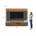 Painel Home Linea Brasil Barcelona 220cm Para TV até 75” + Kit Fita Led Nature/Chumbo 810010143/207063