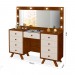 Penteadeira Móveis Luapa Mila Camarim 9 Gavetas com LED Malbec/Off White