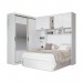 Quarto Compacto Casal Santos Andirá Paris Com Espelho 233x175cm Branco/Branco 148766E 
