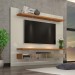 Home Suspenso Pradel Móveis TB108E 220cm 2 Gavetas Com Espelhos e LED TV até 65 Polegadas Off White/Freijó (WJ) (DE)