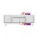 Rack Linea Brasil Colorado para TV até 75" 2 Portas Puxador Couro Nature/Chumbo 810003053/207063