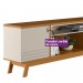 Rack Linea Brasil Colorado para TV até 75" 2 Portas Puxador Couro Nature/Off White 810003053/207039