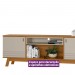 Rack Linea Brasil Colorado para TV até 75" 2 Portas Puxador Couro Nature/Off White 810003053/207039