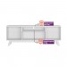 Rack Linea Brasil Colorado para TV até 75" 2 Portas Puxador Couro Nature/Off White 810003053/207039