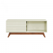 Rack Dalla Costa R514 Retrô 1 Porta de Correr para TV até 55 Polegadas Off White Brilho/Nobre (WN) 100% MDF (DE)