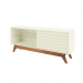 Rack Dalla Costa R514 Retrô 1 Porta de Correr para TV até 55 Polegadas Off White Brilho/Nobre (WN) 100% MDF (DE)
