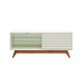 Rack Dalla Costa R514 Retrô 1 Porta de Correr para TV até 55 Polegadas Off White Brilho/Nobre (WN) 100% MDF (DE)