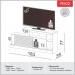 Rack Pradel Móveis R502 183cm 1 Porta de Correr Para TV até 60 Polegadas Off White Brilho/Freijó (WJ) 100% MDF (DE)