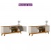 Rack Linea Brasil Colorado para TV até 75" 2 Portas Puxador Couro Nature/Off White 810003053/207039