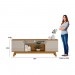 Rack Linea Brasil Colorado para TV até 75" 2 Portas Puxador Couro Nature/Off White 810003053/207039