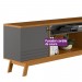 Rack Linea Brasil Colorado para TV até 75" 2 Portas Puxador Couro Nature/Chumbo 810003053/207063