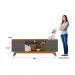 Rack Linea Brasil Colorado para TV até 75" 2 Portas Puxador Couro Nature/Chumbo 810003053/207063