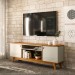 Rack Linea Brasil Colorado para TV até 75" 2 Portas Puxador Couro Nature/Off White 810003053/207039