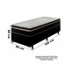 Cama Box Umaflex Attractive Solteiro 88x188x62cm D26 Mola Ensacada com Euro Pillow Preto/Cinza